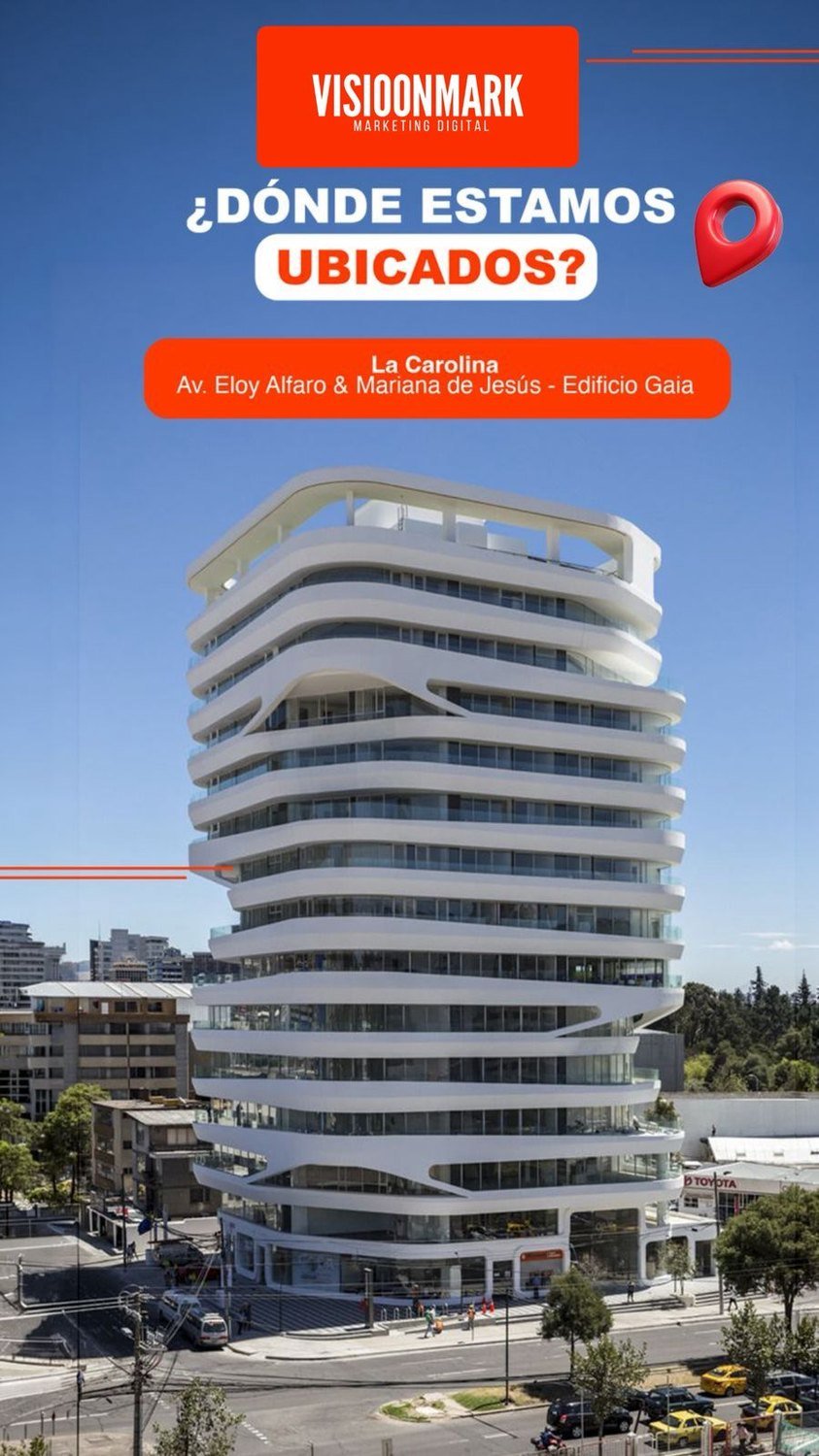 Oficina de Visioonmark en el Edificio Gaia, Av. Eloy Alfaro y Mariana de Jesús, La Carolina, Quito